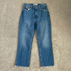 Abercrombie & Fitch Curve Love Ultra High Rise Ankle Straight Jeans